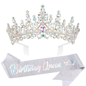 VELSCRUN AB tiara close-up highlighting rhinestones and floral accents for celebrations.
