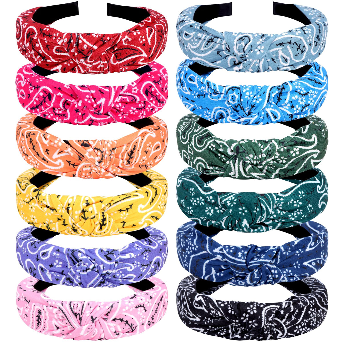 VELSCRUN bandana knotted headband red satin for daily wear with non-slip hold