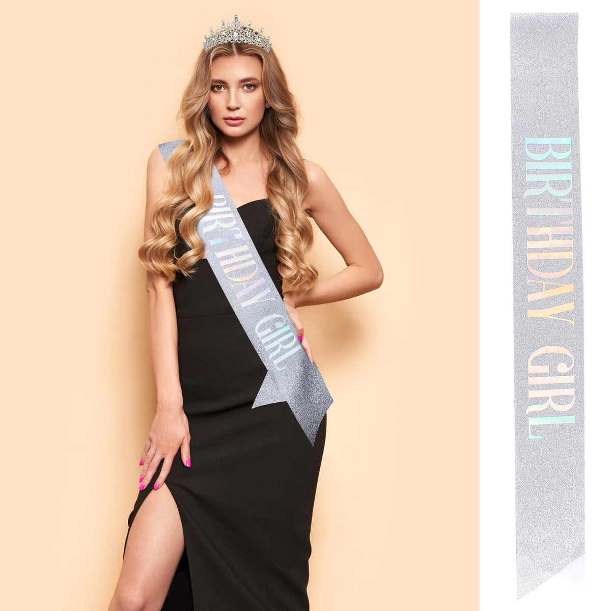 VELSCRUN crown with hair combs for secure, slip-free wear.