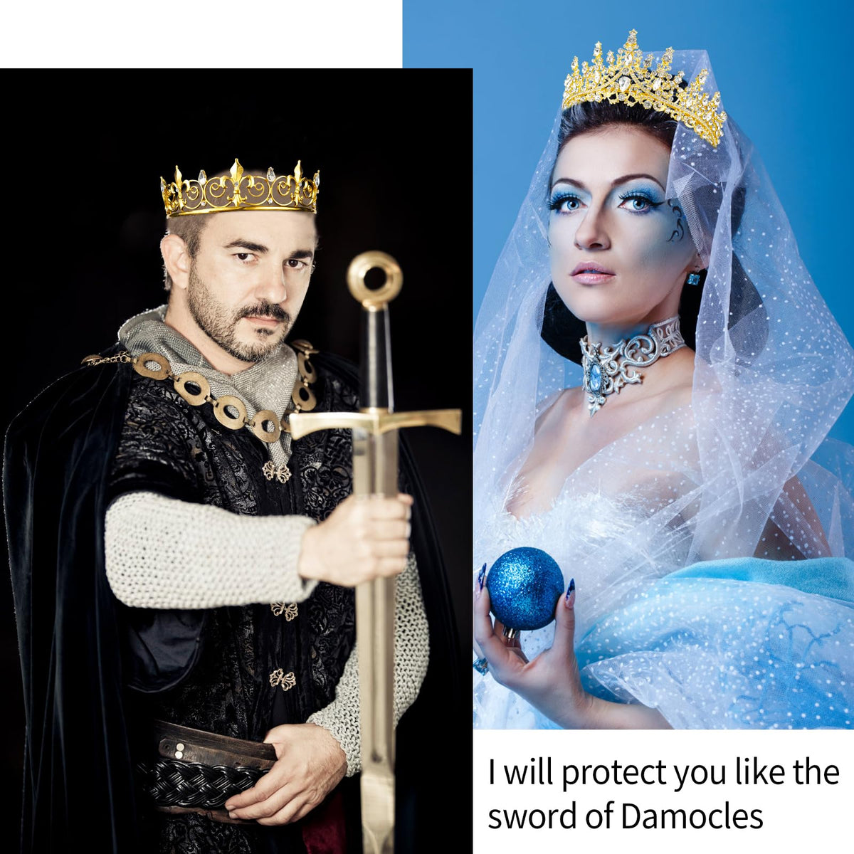 VELSCRUN crystal-detailed crown set for versatile costume changes.