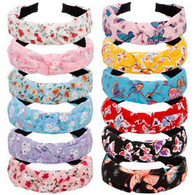 VELSCRUN flower headband 12-pack offers vibrant colors for versatile outfits.