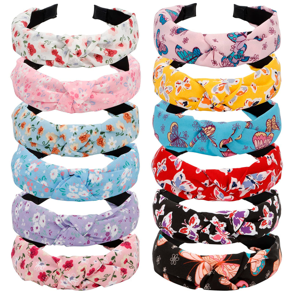 VELSCRUN flower headband 12-pack offers vibrant colors for versatile outfits.