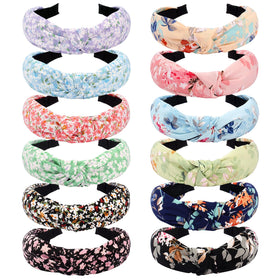 VELSCRUN knotted floral-pattern headband for daily styling and gentle hair hold