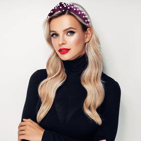 VELSCRUN pearl headband pink-beads enhances casual outfits