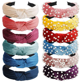 VELSCRUN pearl headband white beads adds elegant daily flair