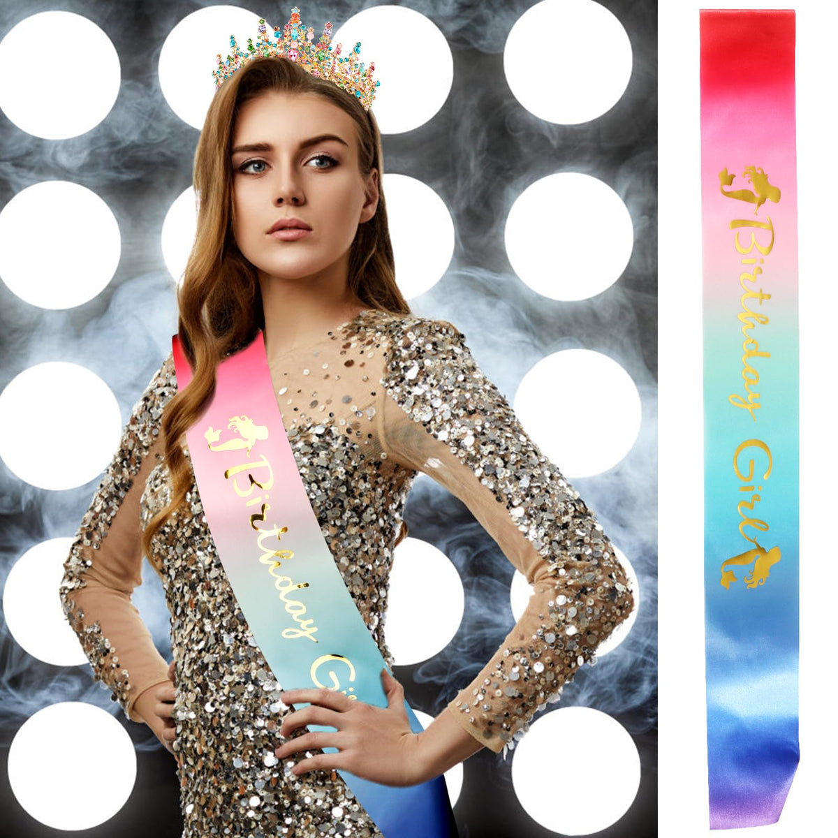 VELSCRUN Rainbow Color Crown adds lightweight glamour for special occasions