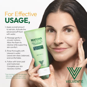 Post-wash calm, non-tight skin with Velvente cleanser