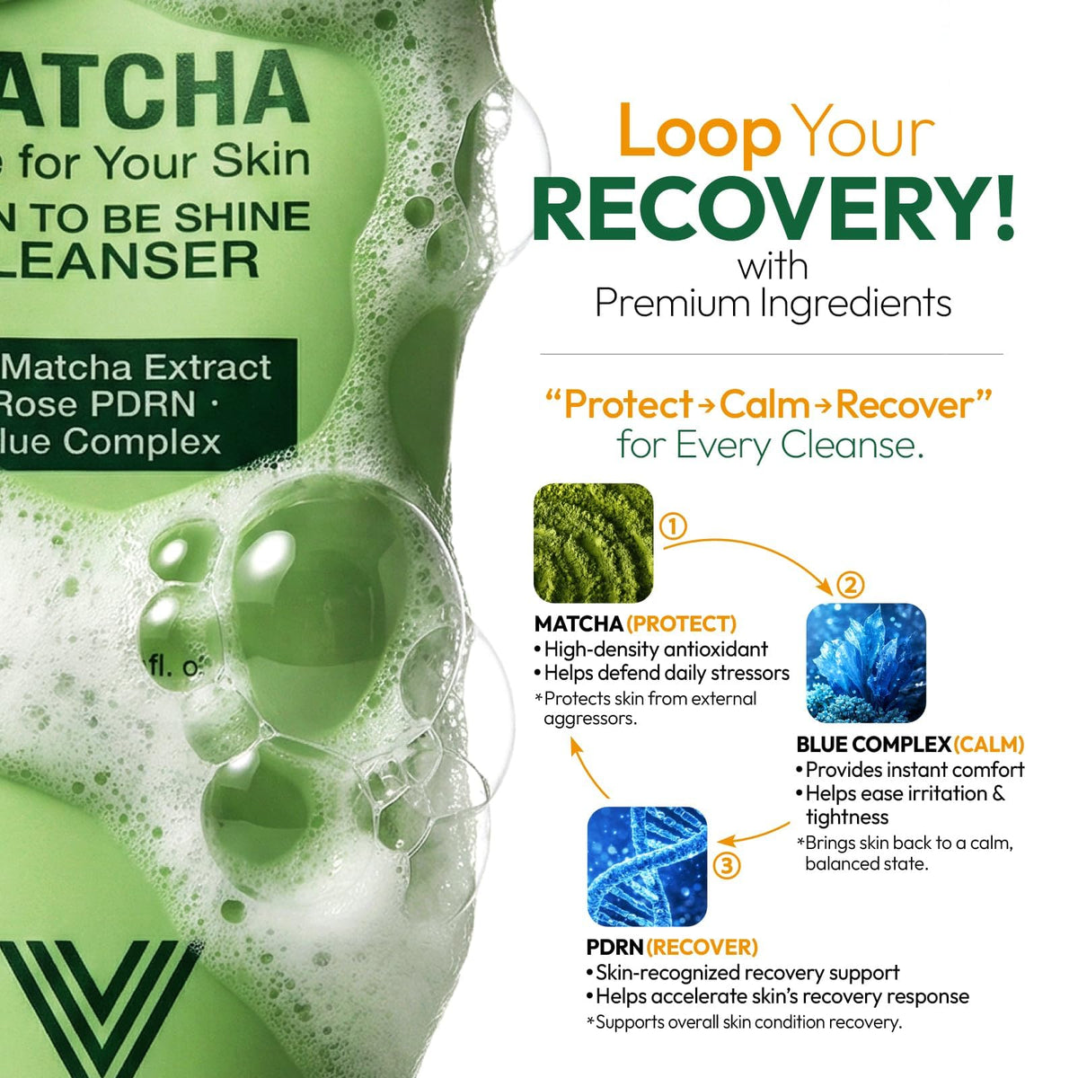 Herbal extracts soothe redness for sensitive skin
