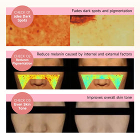 Brightening ingredients like Vitamin C and Niacinamide highlighted in context.