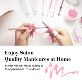 VENALISA builder gel applying on nail demonstrates seamless construction and extended nail length potential