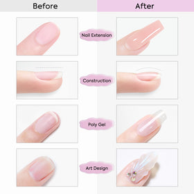 Nails curing under UV/LED lamp with VENALISA Builder Gel.