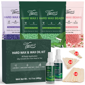 Vennco hard wax beads kit packaging for convenient at-home waxing