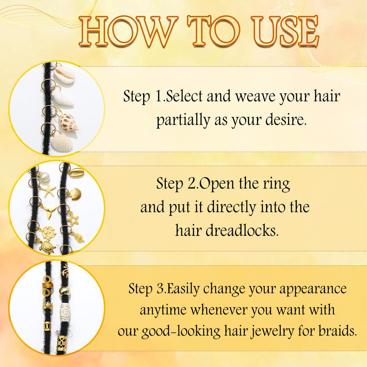 VENOFEN adjustable dreadlock ring: easy to wear and adjust without hair damage.
