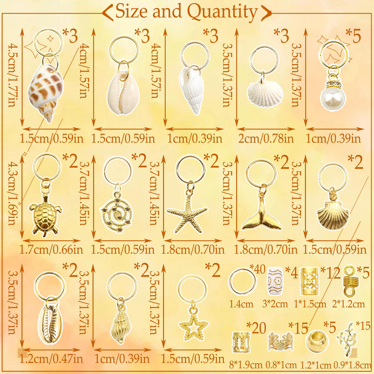 VENOFEN gold dreadlock beads tubes: sturdy, reusable decorations for creativity.
