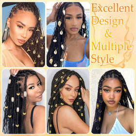 VENOFEN gold dreadlock pearls charms: elegant sparkle for braids and accessories.