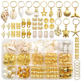 VENOFEN shell hair jewelry collection: natural shells add beachy charm to hairstyles.