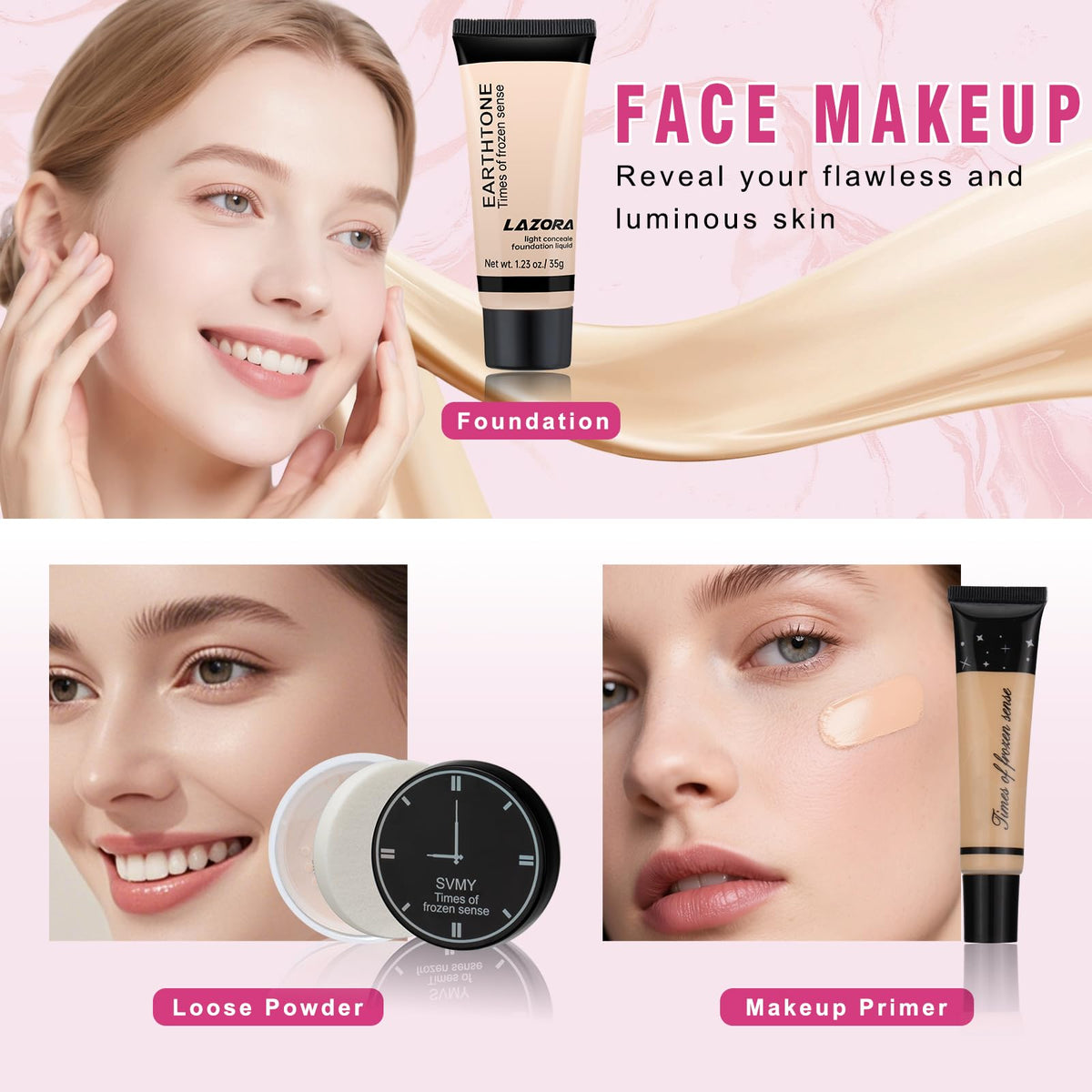 Venshun foundation and setting spray kit for a long-lasting finish.
