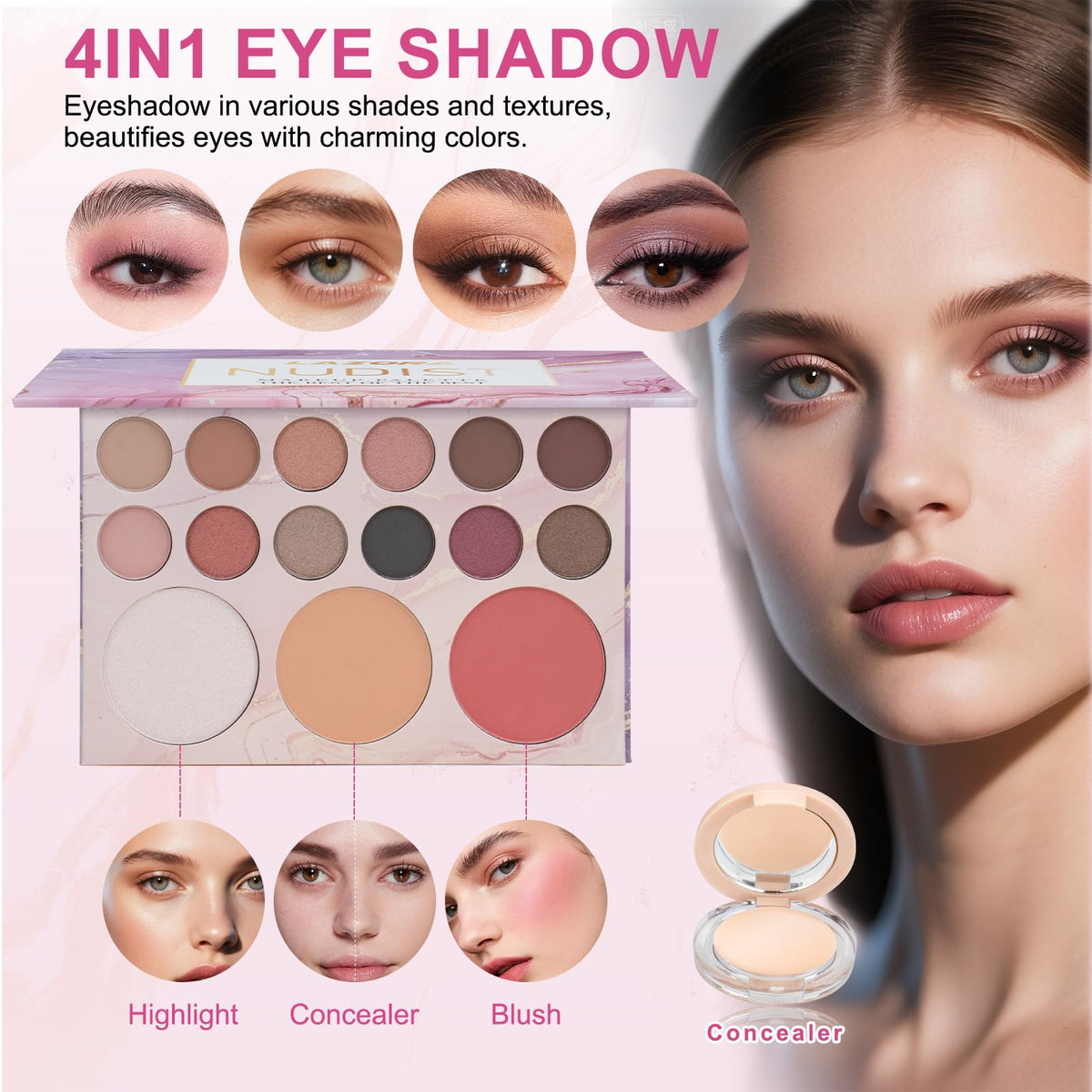 Venshun makeup base and cosmetic brush set for smooth application.