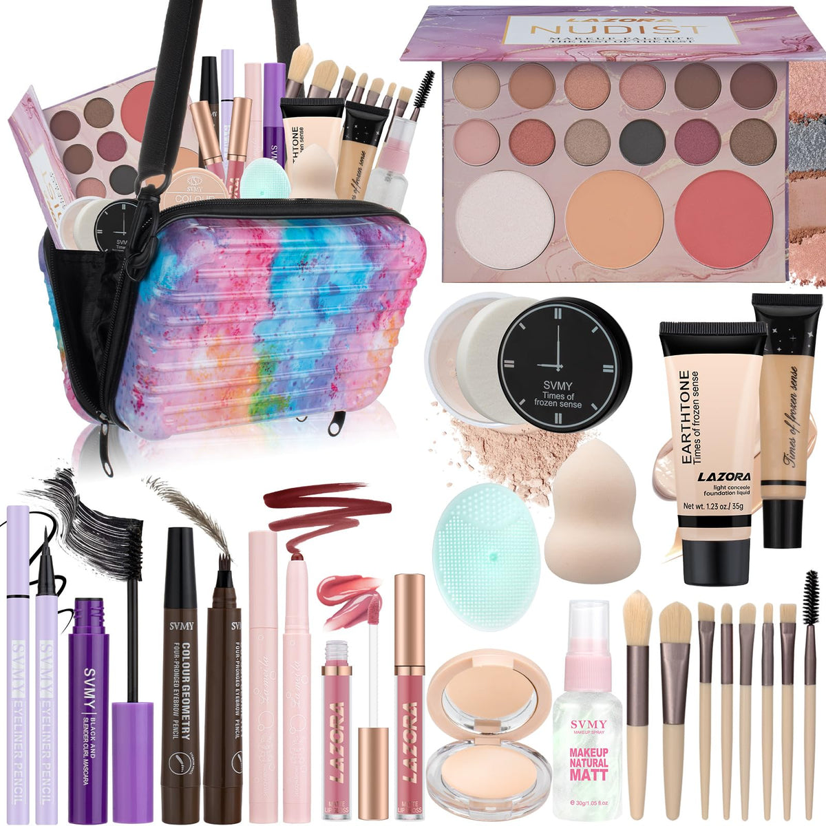 Venshun makeup set for teens in a travel bag for on-the-go touch-ups.