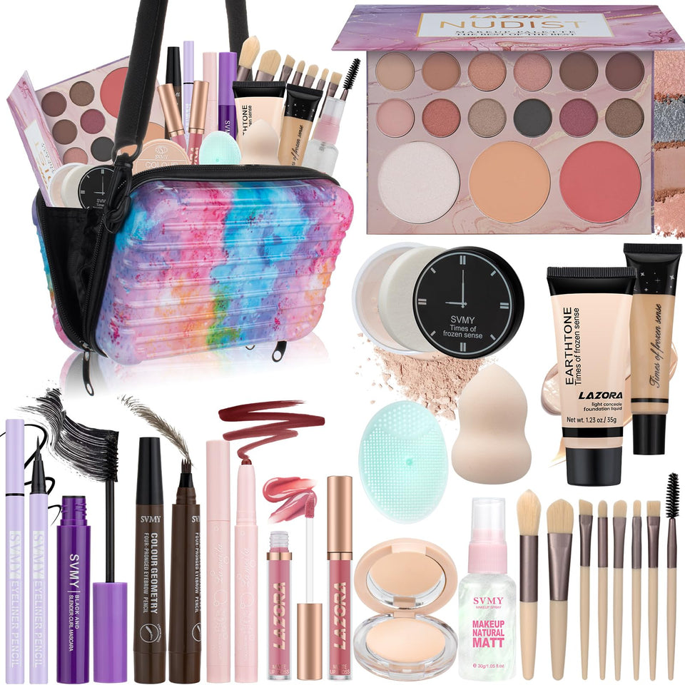 Venshun makeup set for teens in a travel bag for on-the-go touch-ups.