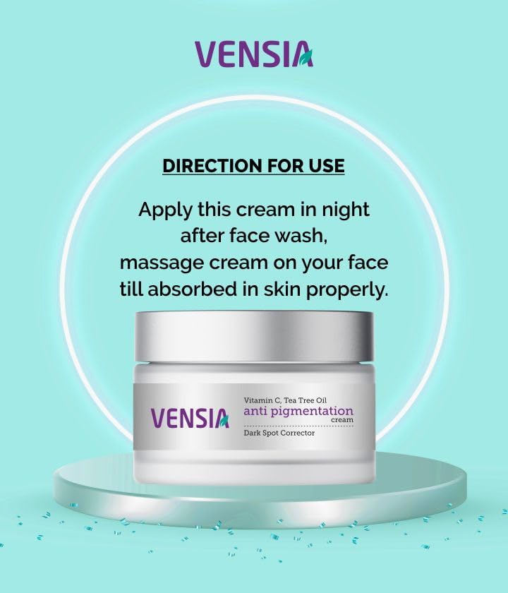 VENSIA cream delivers a dewy glow after application.