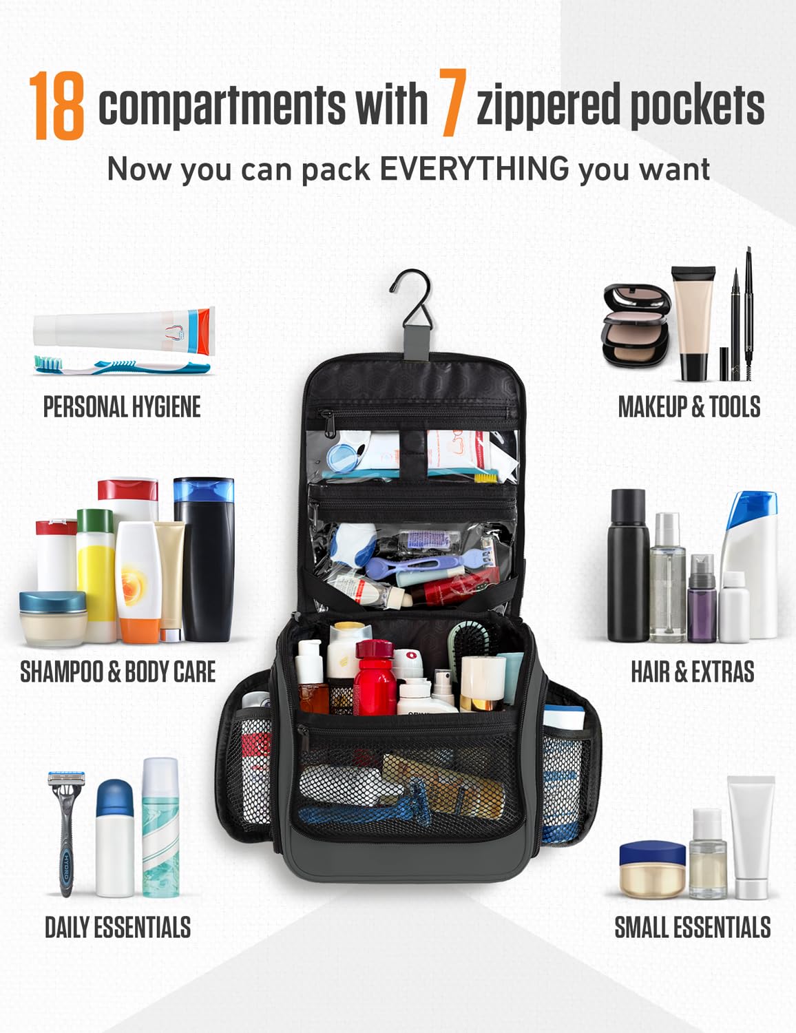 VENTURE 4TH removable TSA pouch keeps liquids separate and speeds security checks