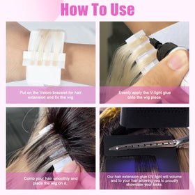 Venvee hair shield protects scalp during curing sessions.