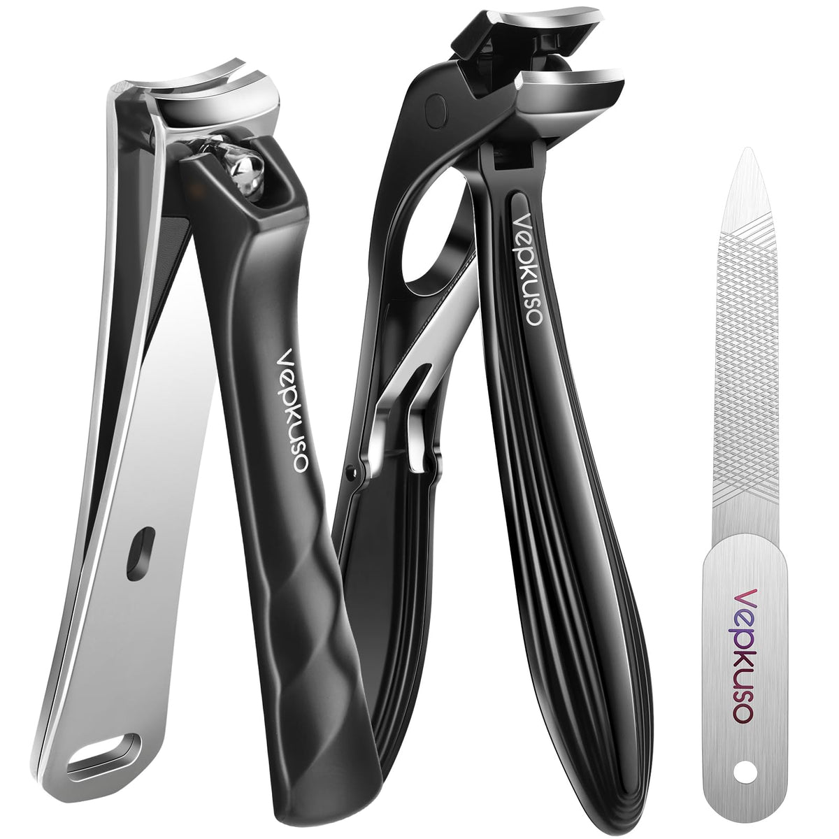Vepkuso angled toenail clipper with catcher for mess-free trimming