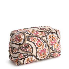 Vera Bradley Blooming Paisley cosmetic bag exterior with ample travel storage
