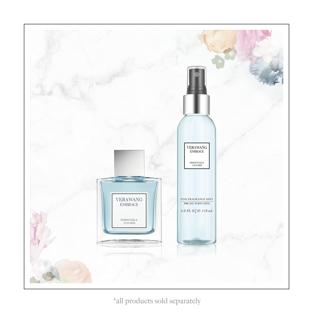 Vera Wang Embrace Periwinkle Iris scene with gift-ready presentation for a special occasion.