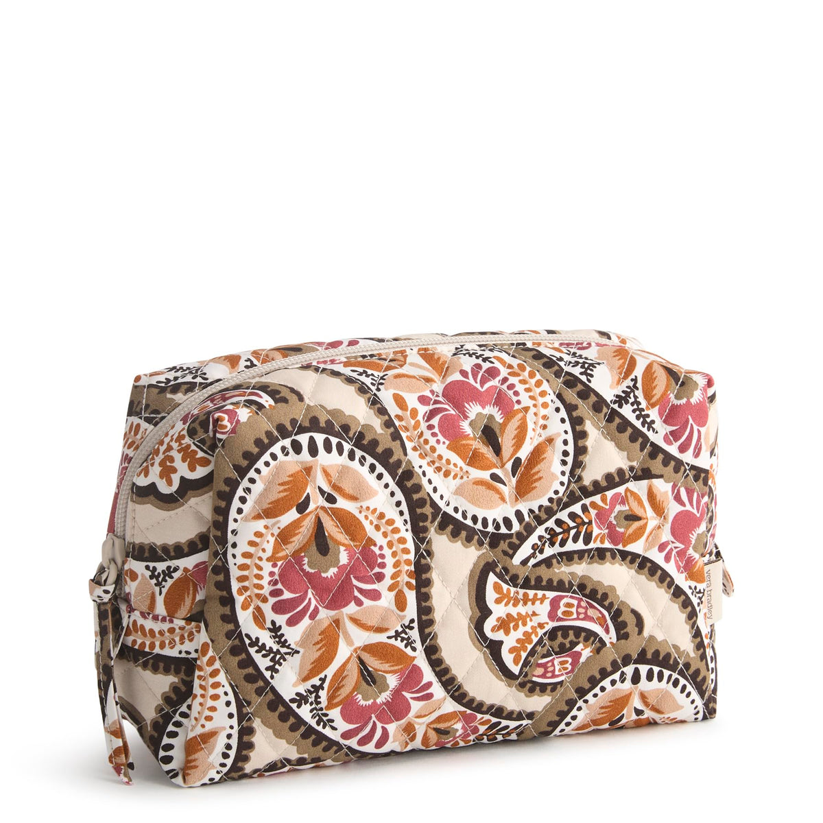 Vera Bradley Blooming Paisley cosmetic bag front view for travel storage