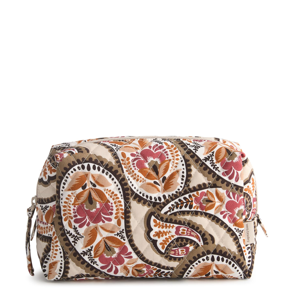 Vera Bradley Blooming Paisley cosmetic bag interior wipe-clean lining for easy cleanup