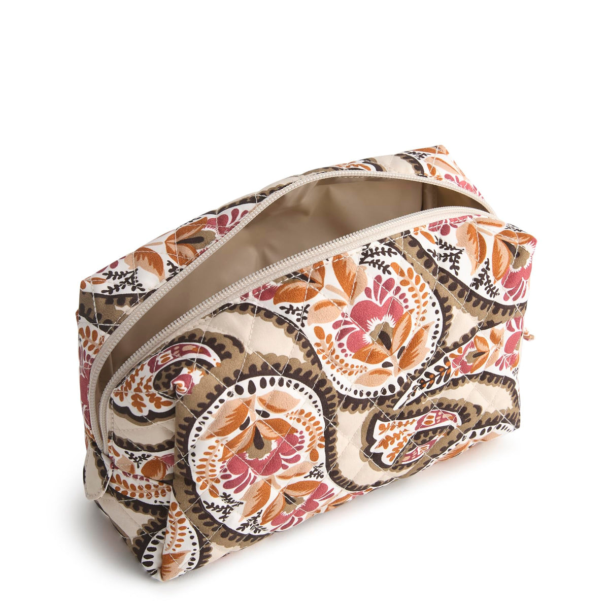 Vera Bradley Blooming Paisley cosmetic bag back zip pocket for quick access