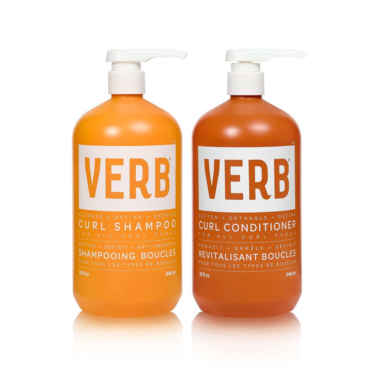 VERB Curl Shampoo bottle with curl-friendly cleansing.