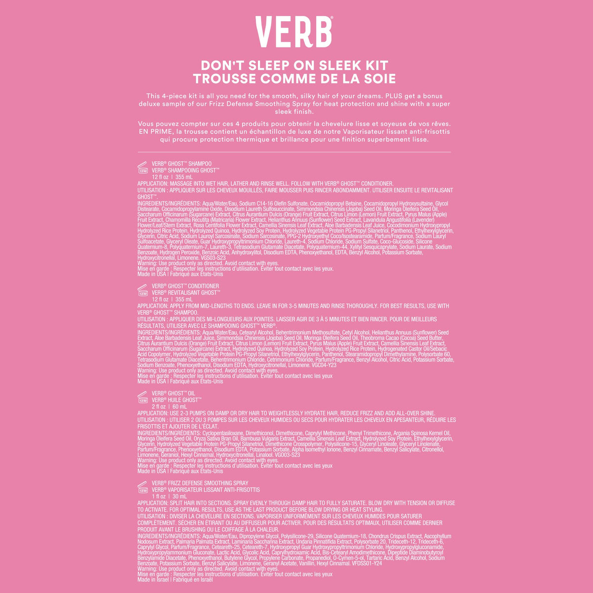 VERB Frizz Defense Spray closeup highlighting humidity protection and shine