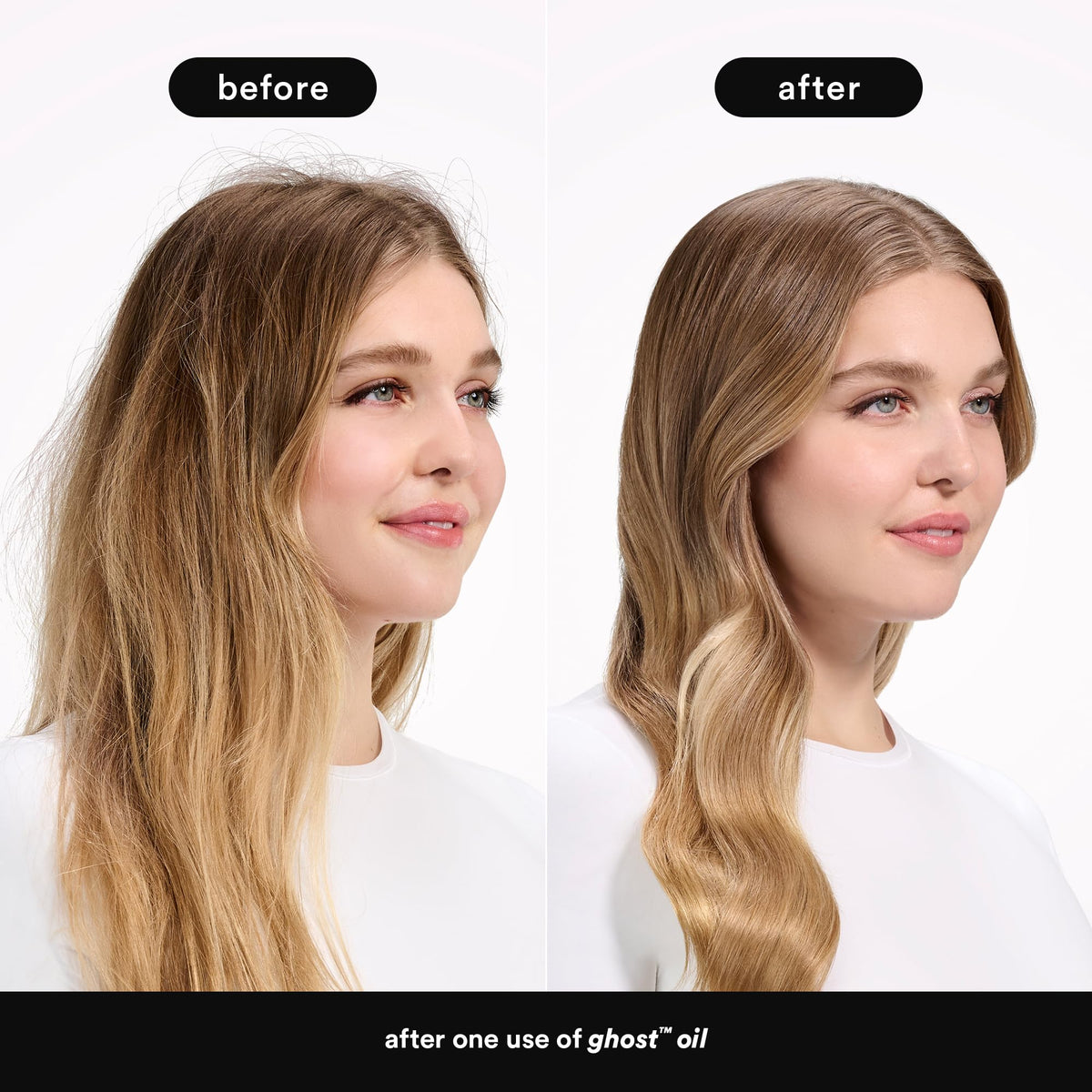 VERB Ghost Conditioner bottle shown detangling and hydrating hair