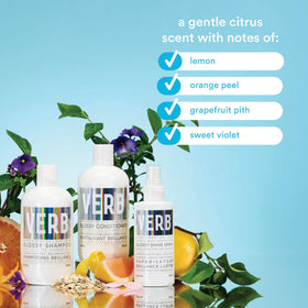 VERB Glossy Conditioner bottle back noting vegan, parabens-free formula