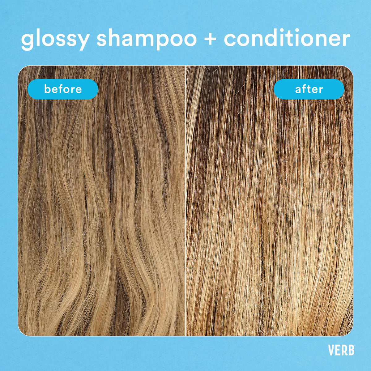 VERB Glossy Conditioner close-up reveals glossy finish
