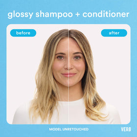 VERB Glossy Conditioner on wet hair demonstrates detangling