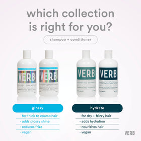 VERB Glossy Conditioner mid-lengths to ends being brushed through