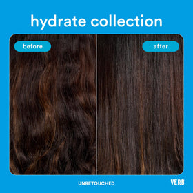 VERB Hydrate Oil being applied to hair to show lightweight hydration and shine in daily use