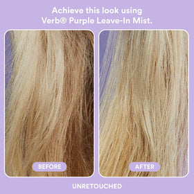 VERB Purple Leave-In Mist with açai extract nourishes hair.