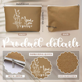 Vercraft boho makeup bag with you are brave motif for motivation