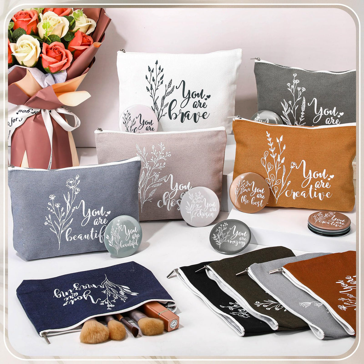 Vercraft boho makeup bag with you are the best motif for inspiration