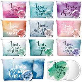 Vercraft inspiration canvas makeup bag with durable zipper for travel use.