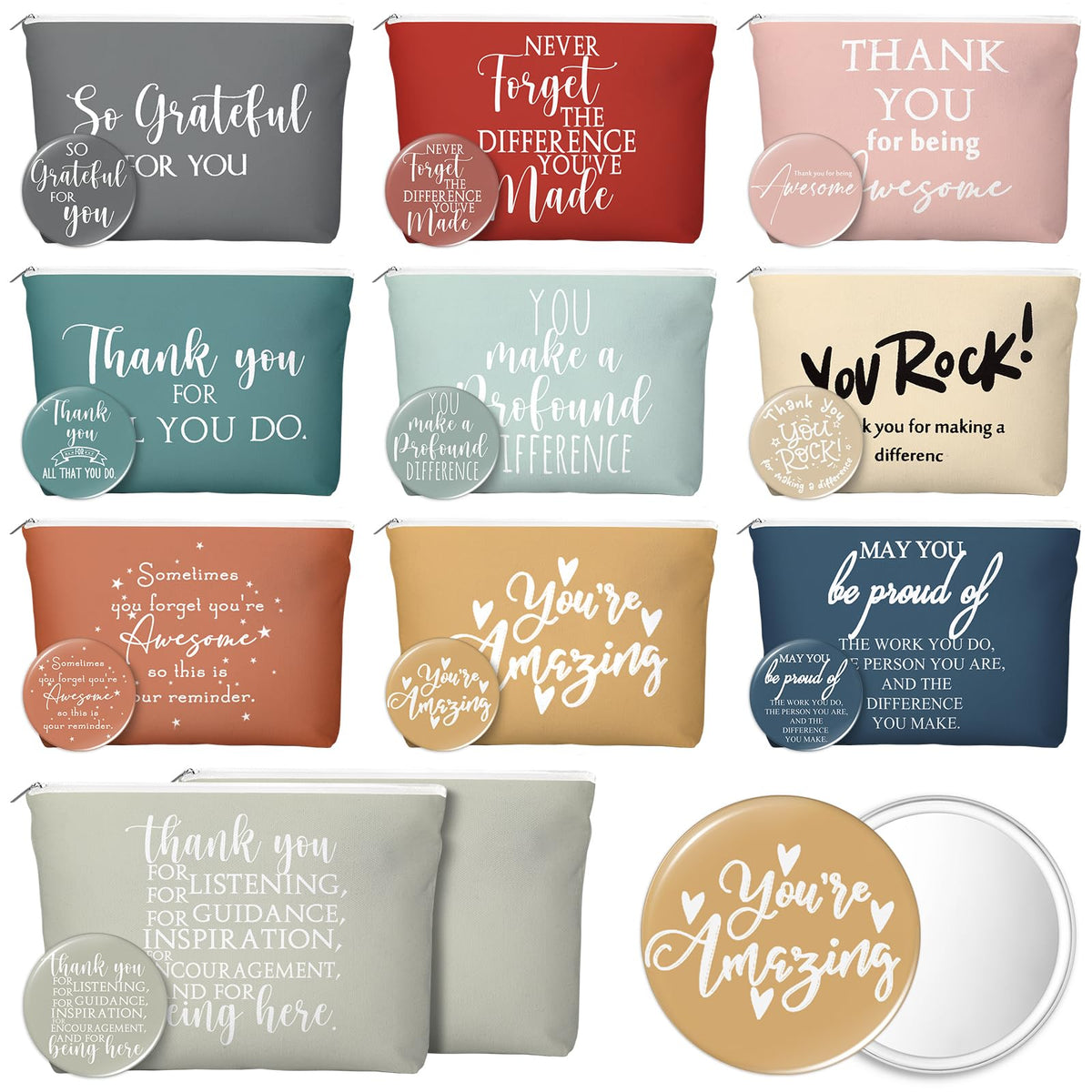 Vercraft inspirational canvas makeup bag with watercolor design for daily organization.