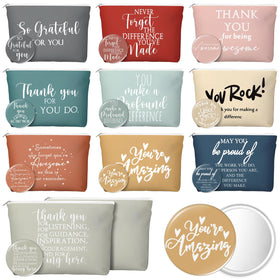 Vercraft inspirational canvas makeup bag with watercolor design for daily organization.