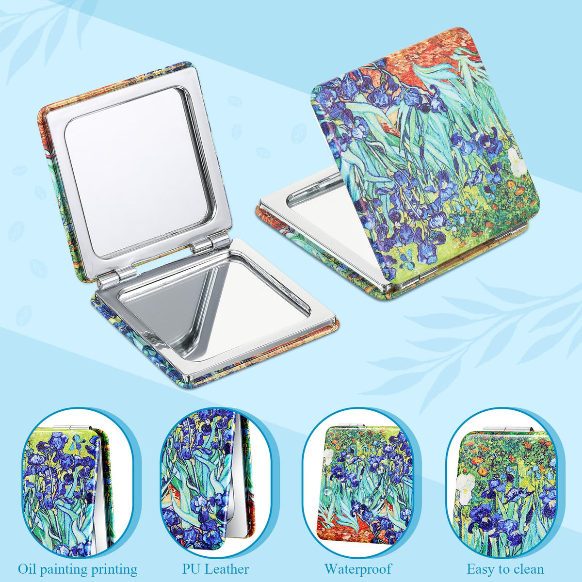 Vercraft Starry Night pocket mirror adds elegance for quick touchups