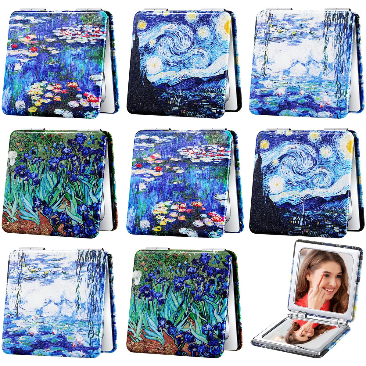 Vercraft Van Gogh pocket mirror offers double-sided view for on-the-go makeup checks