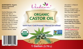 Verdana Organic Castor Oil 1-gallon container for bulk refills in salons.